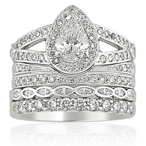 Diamond engagement and wedding ring set