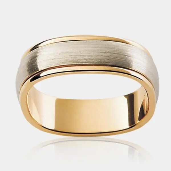 Monte Carlo Two Tone Men's Wedding Ring - DDS Diamonds