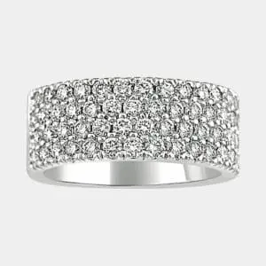 Lynda Four Row Pave Set Diamond Wedding Ring