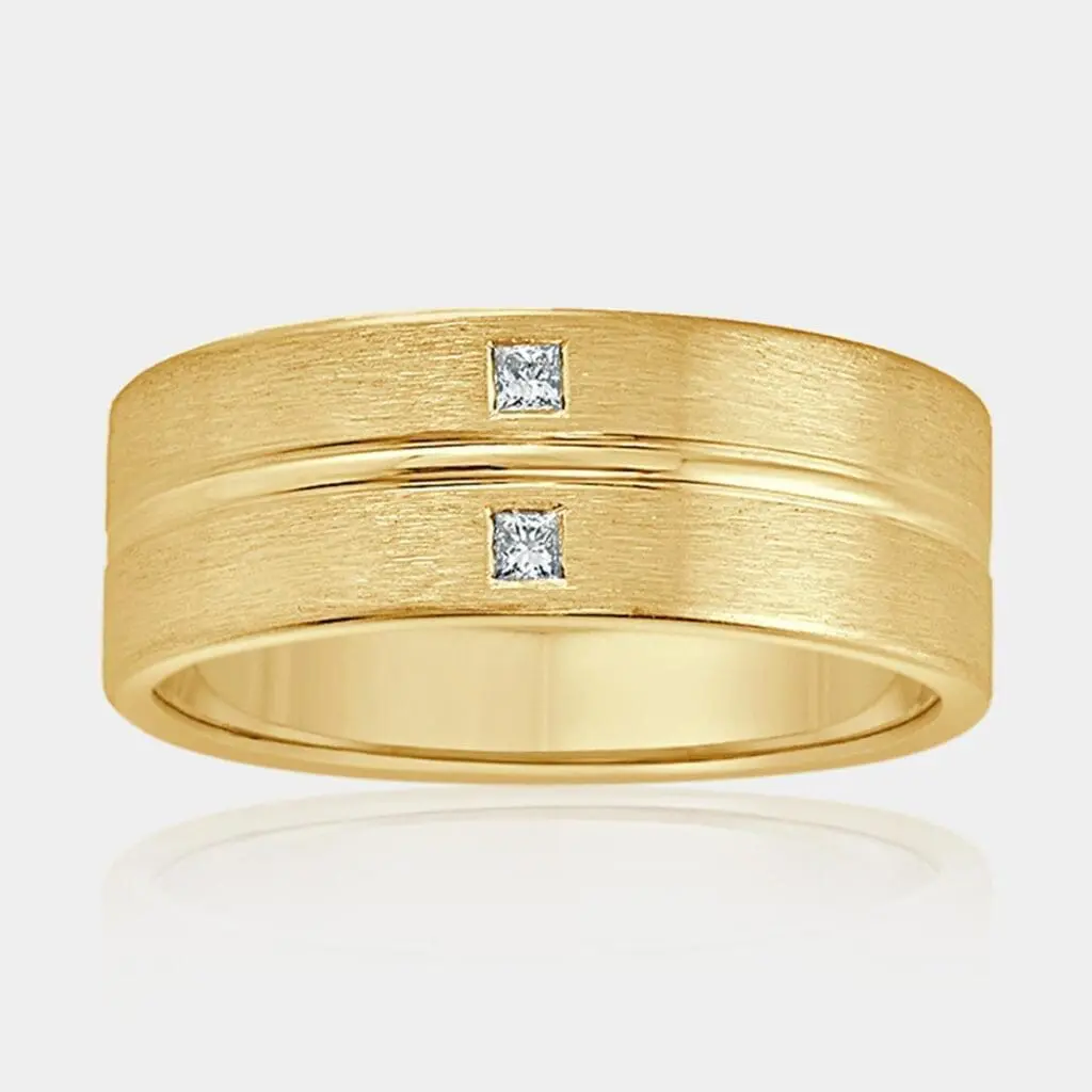 Daniel Men's Gold Princess Cut Diamond Ring - DDS Diamonds