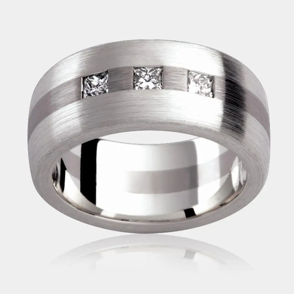 Neptune Diamond Set Men's Wedding Ring - DDS Diamonds