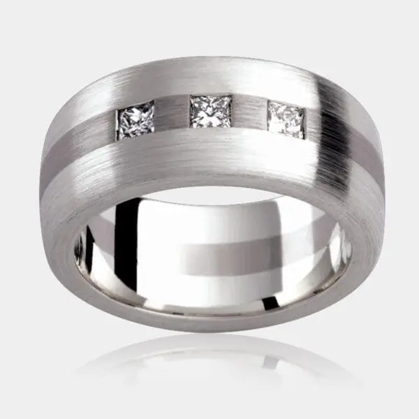 Neptune Diamond Set Men's Wedding Ring - DDS Diamonds