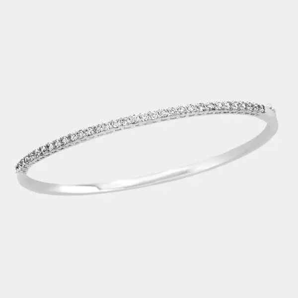 Jesse White Gold Diamond Bangle - Diamond Bracelets - DDS Diamonds