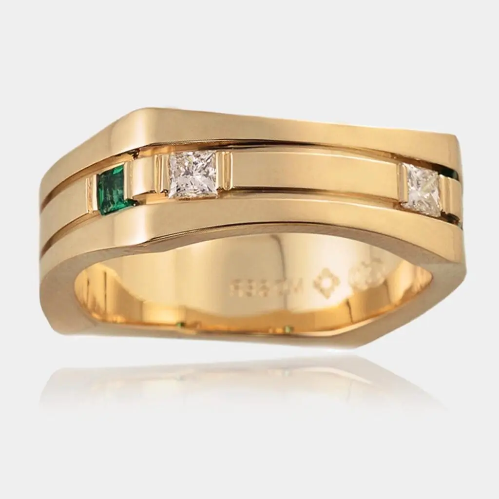 Daniel Diamond And Tsavorite Ring - Men's Wedding Rings - DDS Diamonds