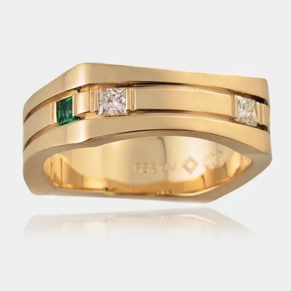 Daniel Diamond And Tsavorite Ring - Men's Wedding Rings - DDS Diamonds