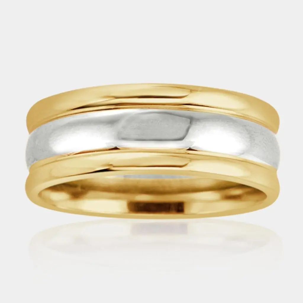 Andrew Two Tone Gold Wedding Ring - DDS Diamonds