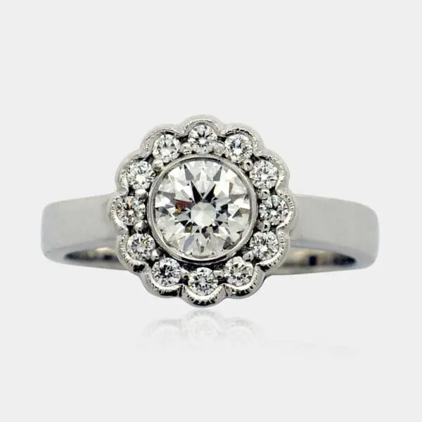 Michelle flower design diaond halo ring - DDS Diamonds - Dress Ring