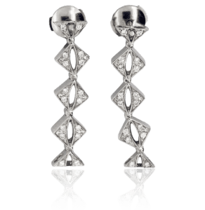 0.24ct Diamond Cupid's Arrow Earrings in 18ct White Gold - DDS Diamonds