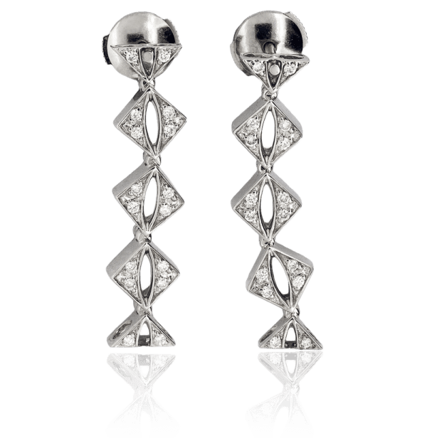 0.24ct Diamond Cupid's Arrow Earrings in 18ct White Gold - DDS Diamonds