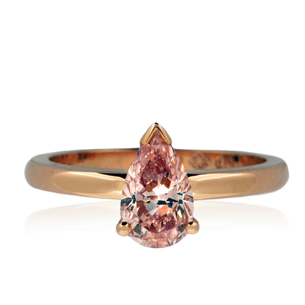 Chloe Pink Pear Cut Diamond Engagement Ring - Pear Diamond Ring - DDS Diamonds