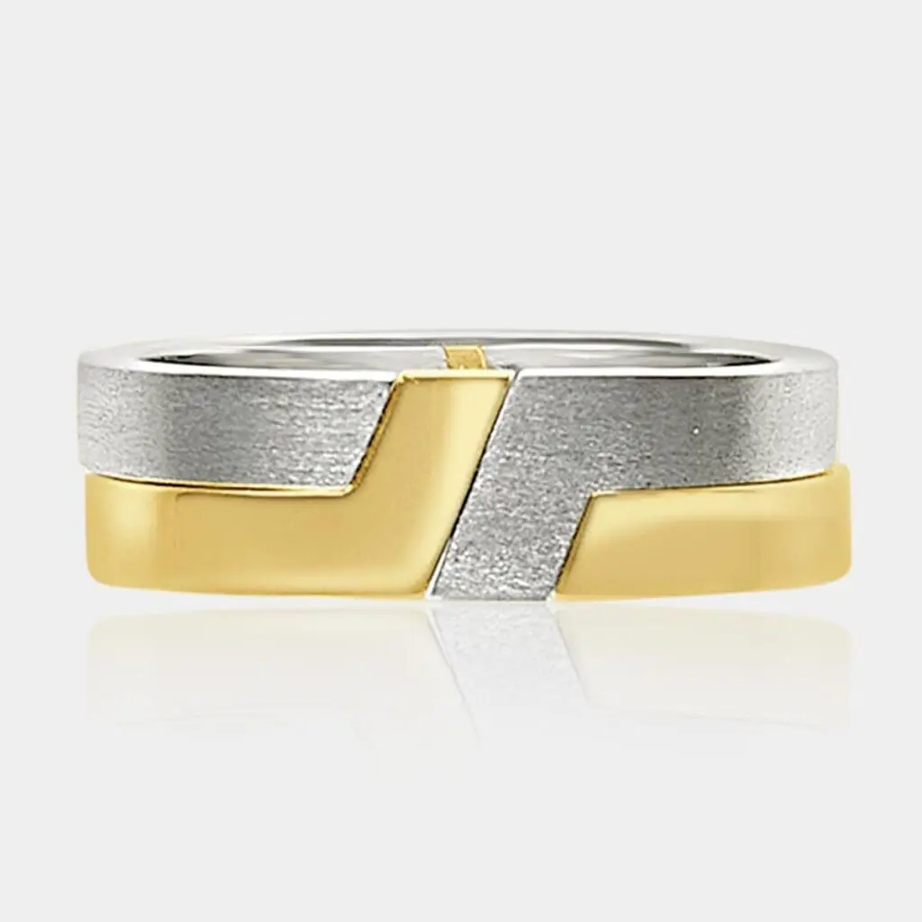 Men's Two Piece Puzzle Ring - Men's Wedding Rings - DDS Diamonds