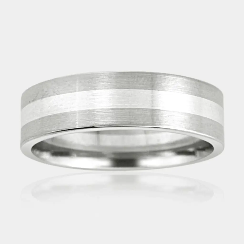 Bryan Two Tone White Wedding Ring - DDS Diamonds
