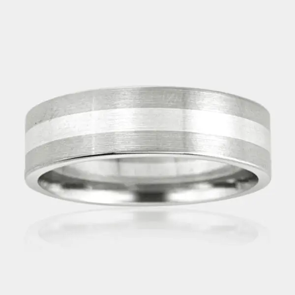 Bryan Two Tone White Wedding Ring - DDS Diamonds