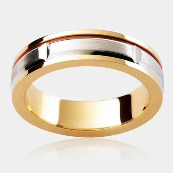 Bathurst Two Tone Men's Wedding Ring - DDS Diamonds
