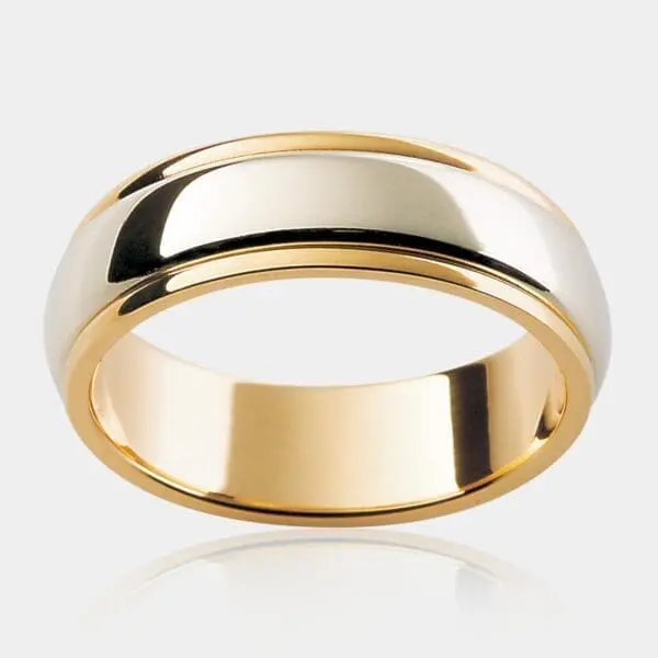 Dakar Two Tone Men's Wedding Ring - DDS Diamonds