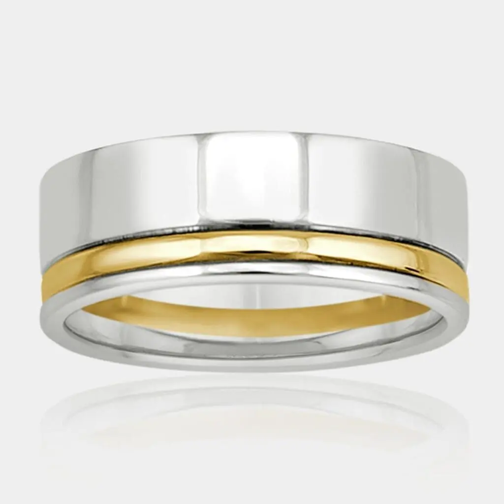 Jason Two Tone Gold Wedding Ring - Men's Wedding Rings - DDS Diamonds