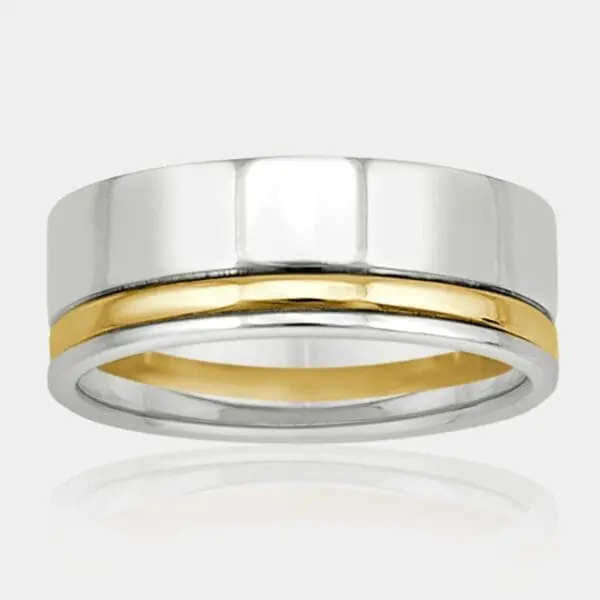 Jason Two Tone Gold Wedding Ring - Men's Wedding Rings - DDS Diamonds