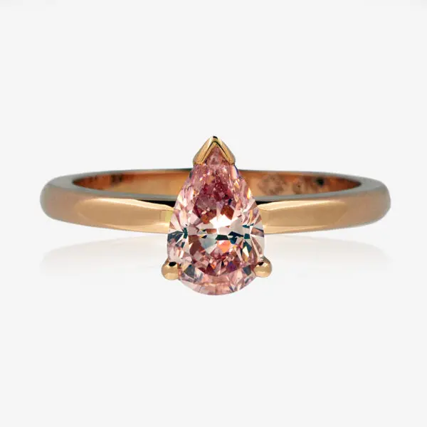 Chloe Pink Pear Cut Diamond Engagement Ring