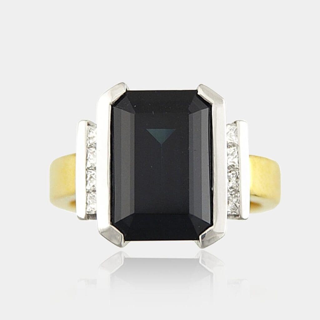 Jacqueline Midnight Blue Sapphire and Diamond Fashion Ring