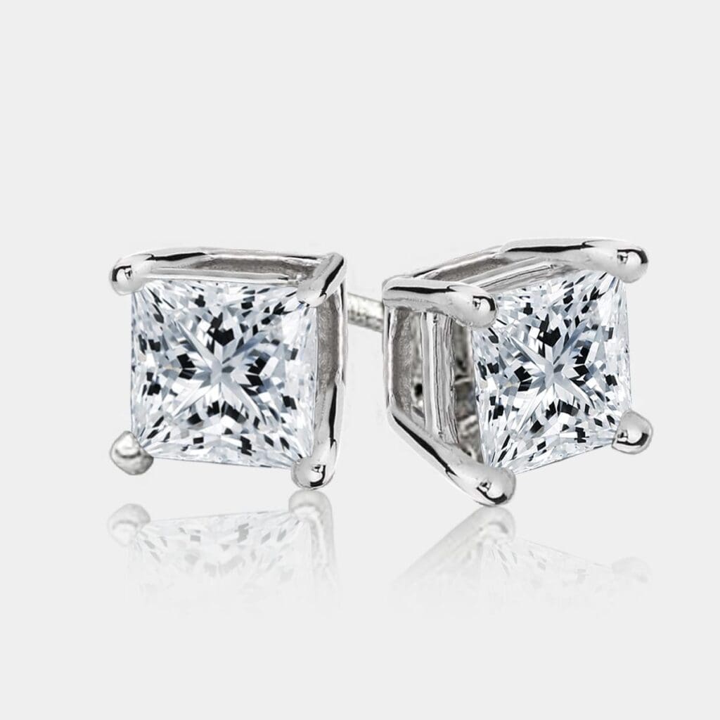 Princess Cut Diamond Earrings