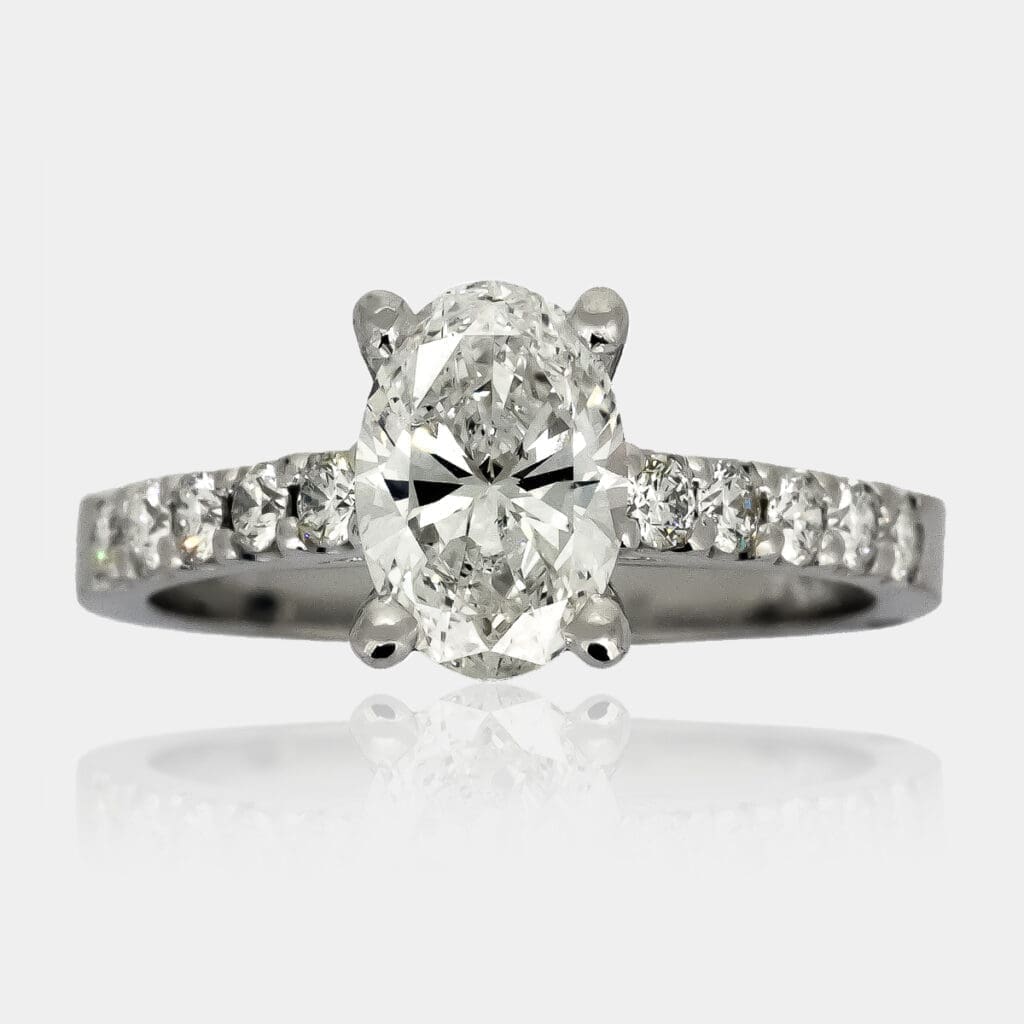 Jana Oval Cut Engagement Ring with Diamond Band
