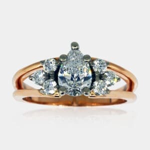 Keera Pear cut diamond cluster Designer ring