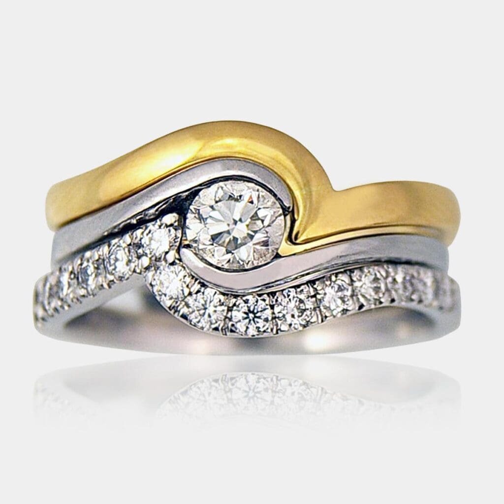 Alex Diamond Engagement Wedding Ring Set