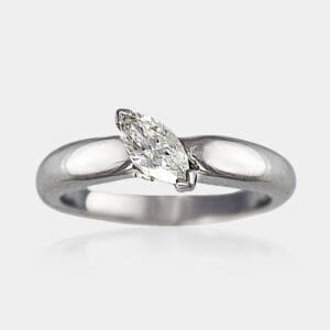 Marquise diamond ring in the shape of 2 dolphins and a boat.