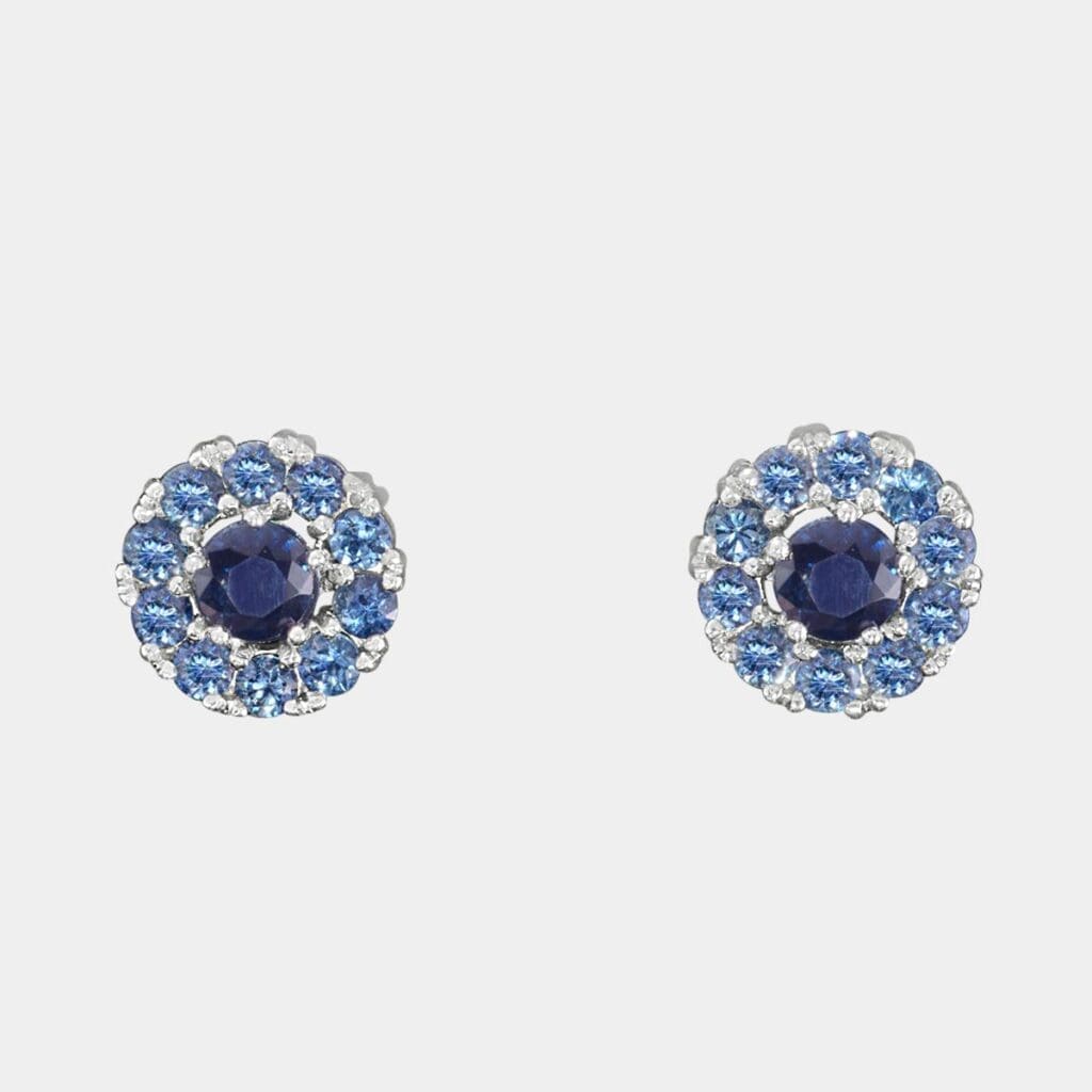 Rebecca Australian Sapphire Halo Earrings
