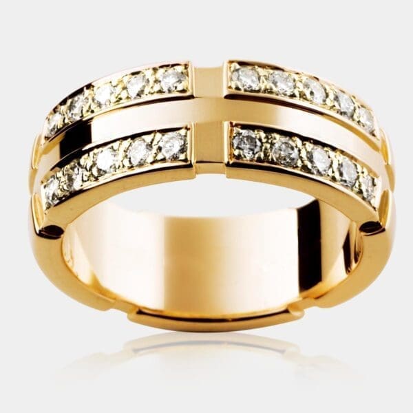 Jupiter Diamond Set Men's Wedding Ring