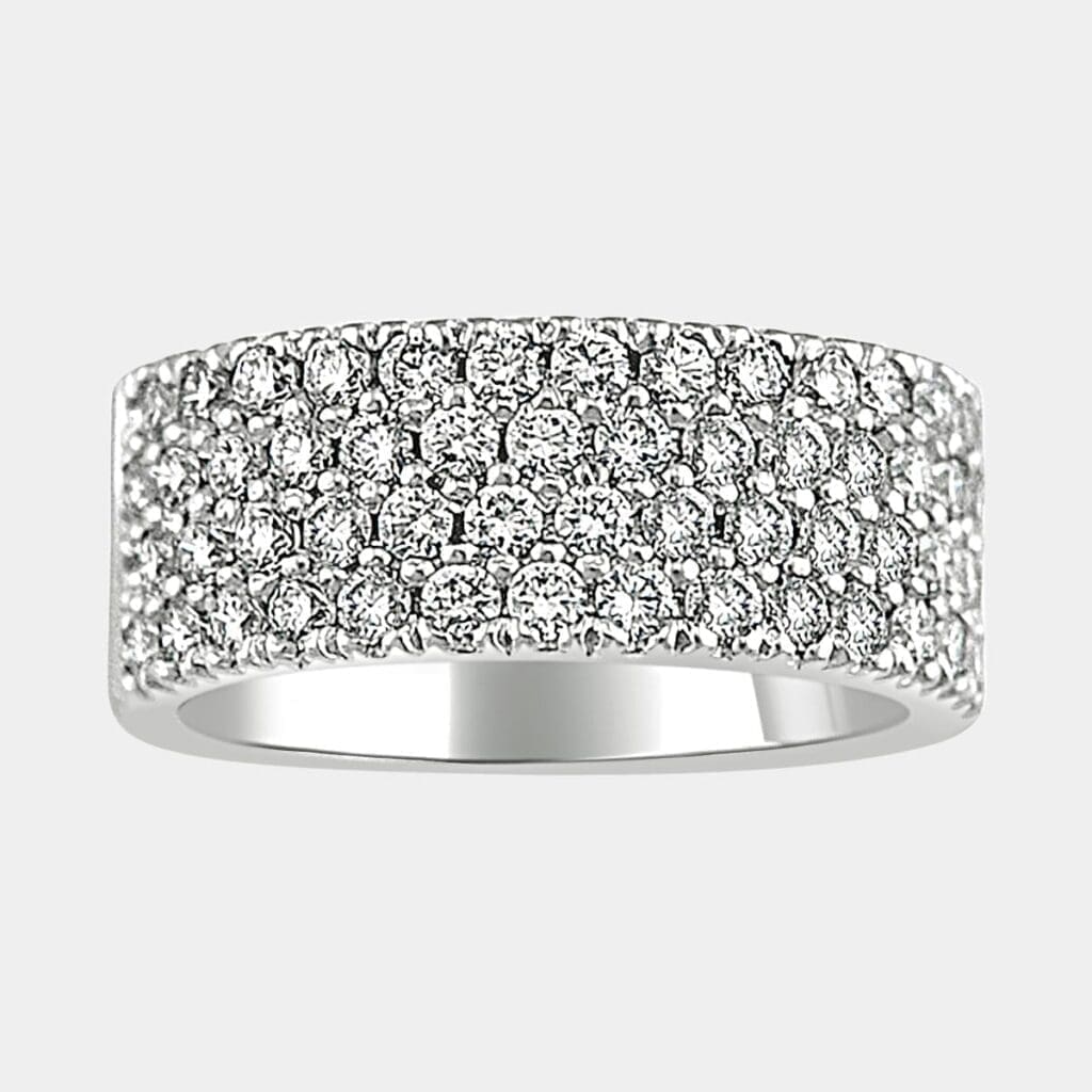 Lynda Four Row Pave Set Diamond Wedding Ring