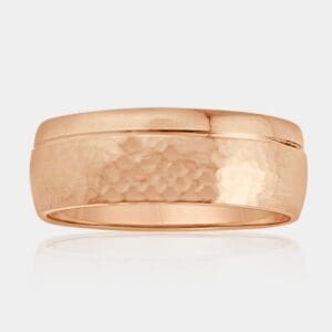Chris Rose Gold Ring With Hammered finish