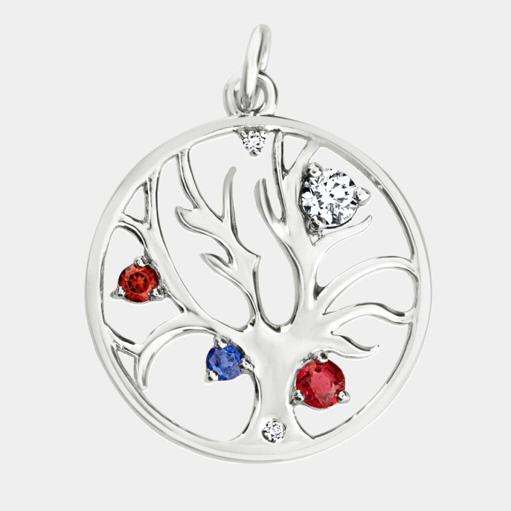 Rae Tree of Life Pendant with Precious Gemstones