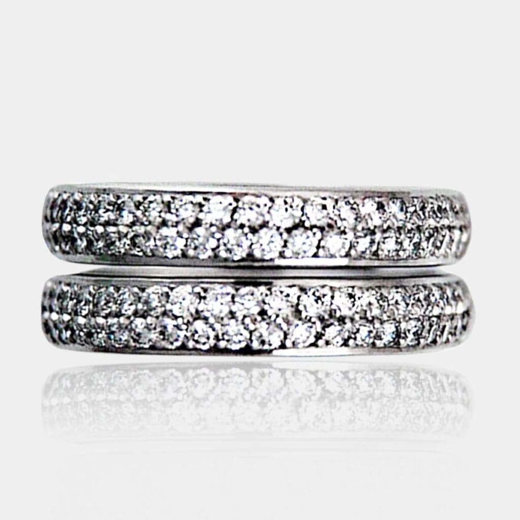 Pave Diamond Wedding Ring Set
