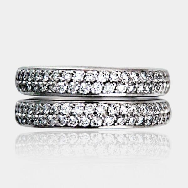 Pave Diamond Wedding Ring Set