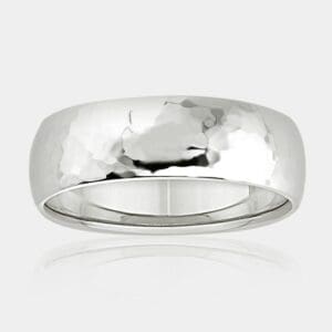 Carl White Gold Ring With Hammered Finish