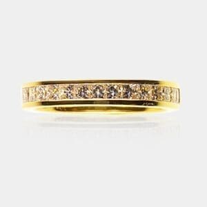 Yellow Gold Princess Cut Wedding Ring