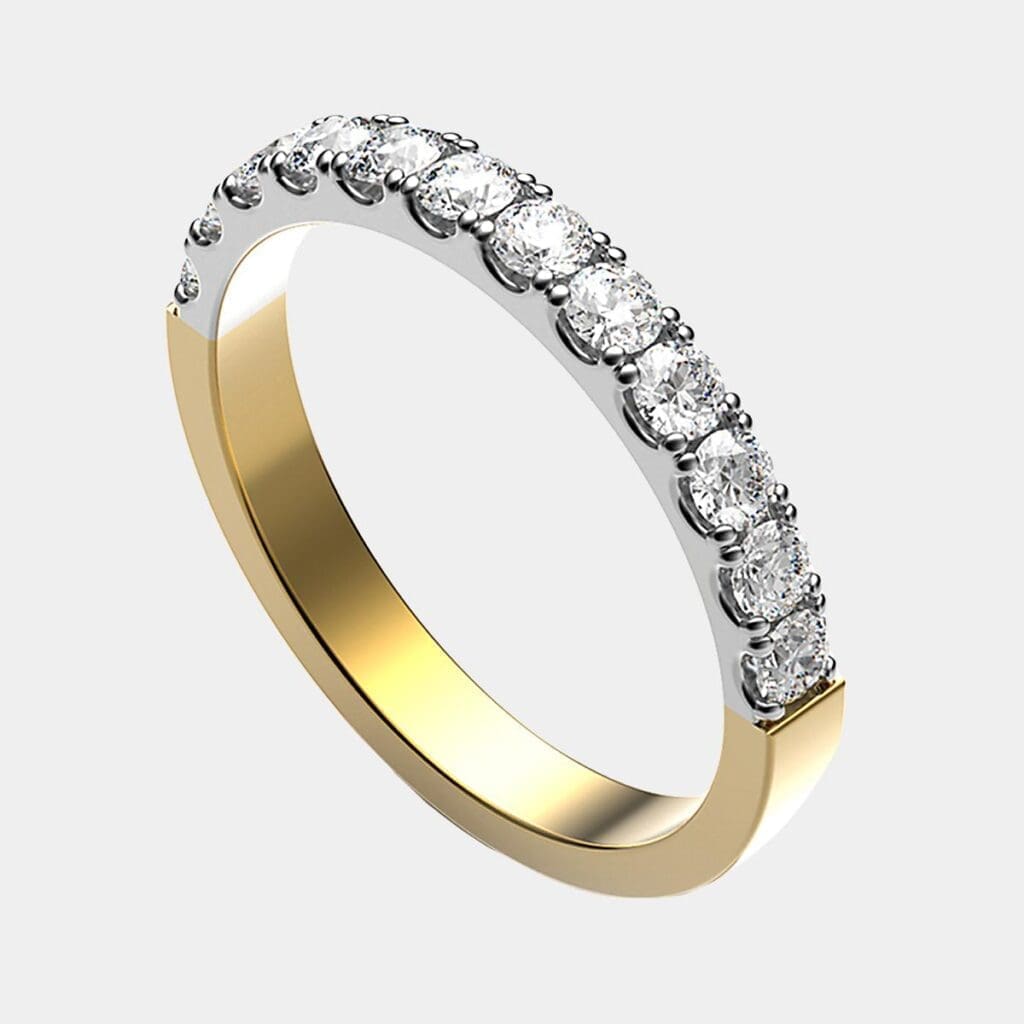 Two Tone Split Share Claw Diamond Ring