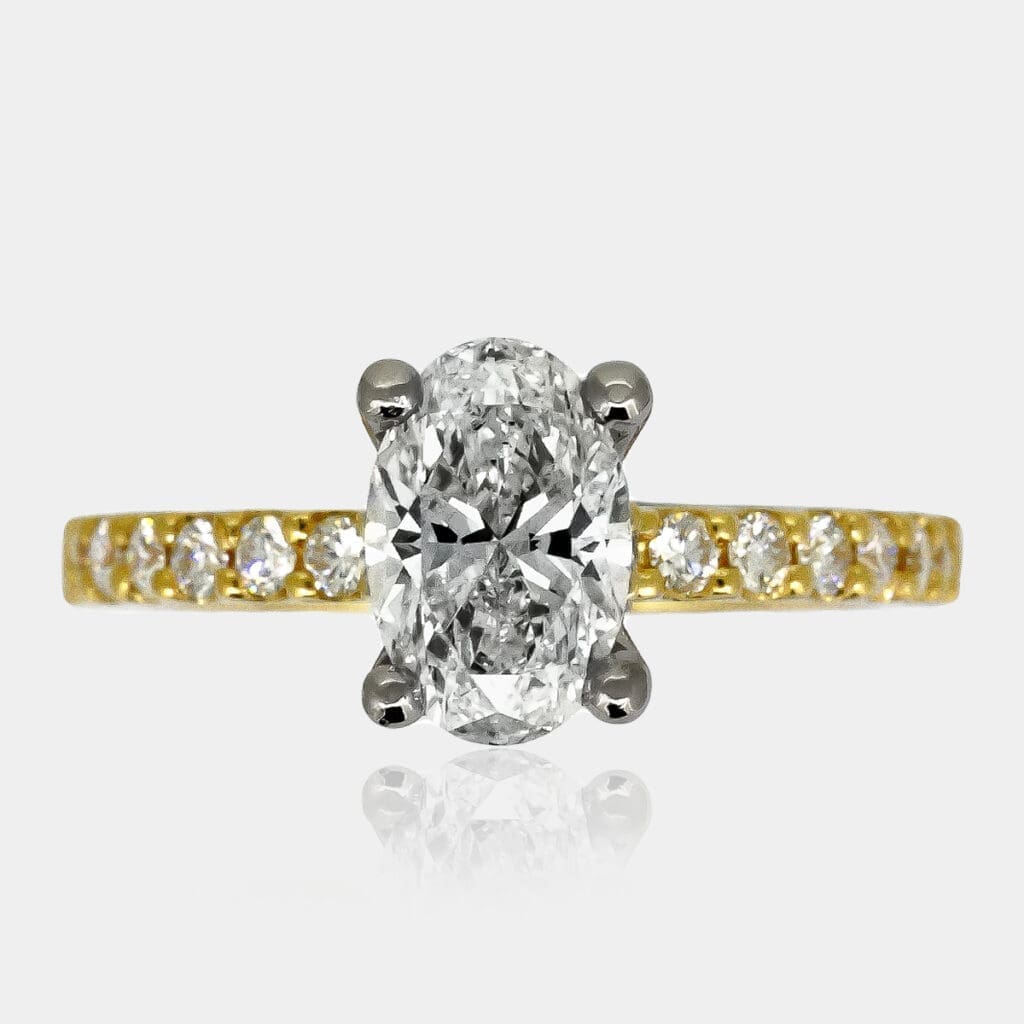 Renee Oval Cut Engagement Ring with Diamond Band