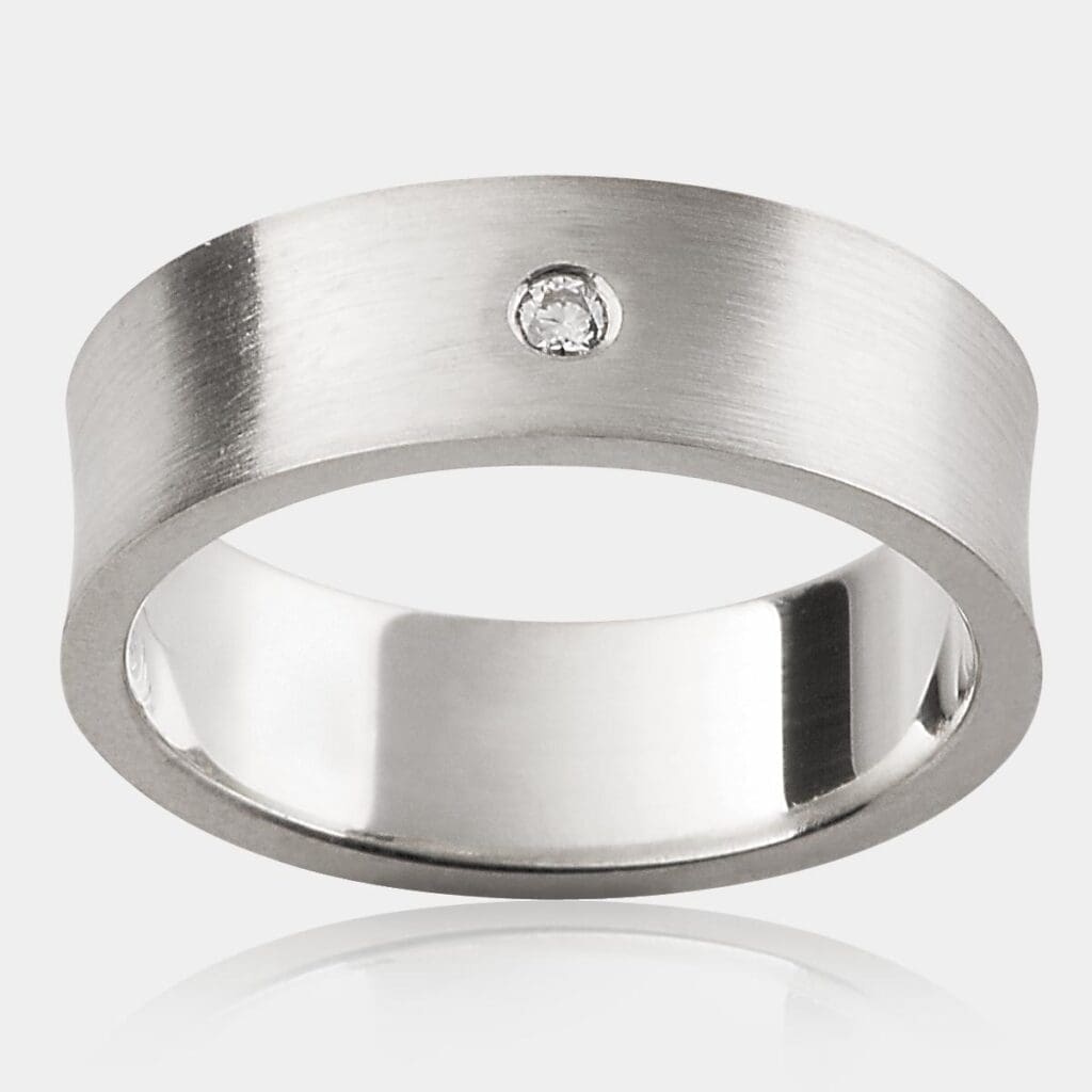 Mercury Diamond Set Men's Wedding Ring