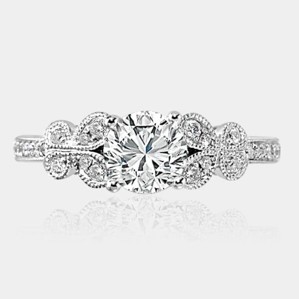 Chi Fancy Marquise Shape Diamond Dress Ring with Milgrain