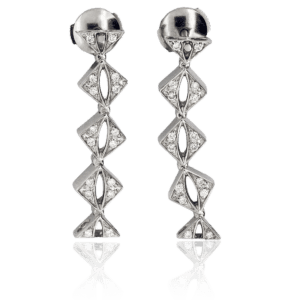 0.24ct Diamond Cupid's Arrow Earrings in 18ct White Gold - DDS Diamonds
