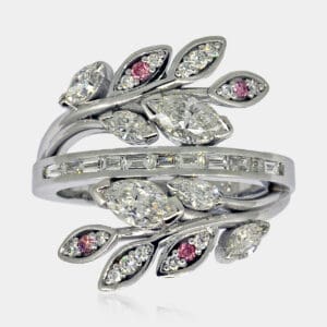 Linda Leaf Design diamond ring