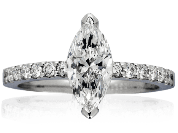 Giulietta Marquise Engagement Ring with Diamond Band