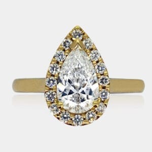 Hannah Pear Diamond Halo Engagement Ring