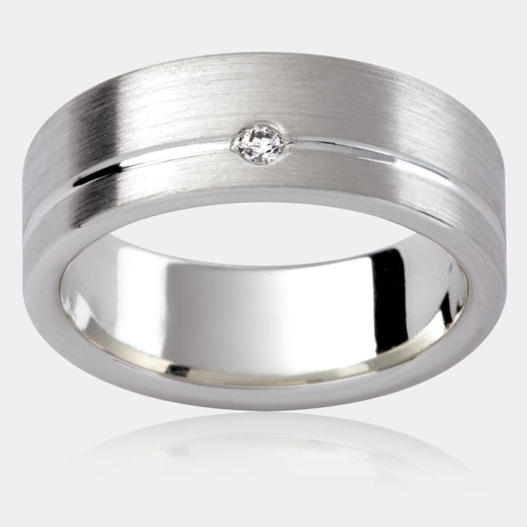 Mars Diamond Set Men's Wedding Ring