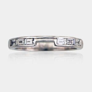 Fitted Wedding Ring with Baguette Cut Diamonds