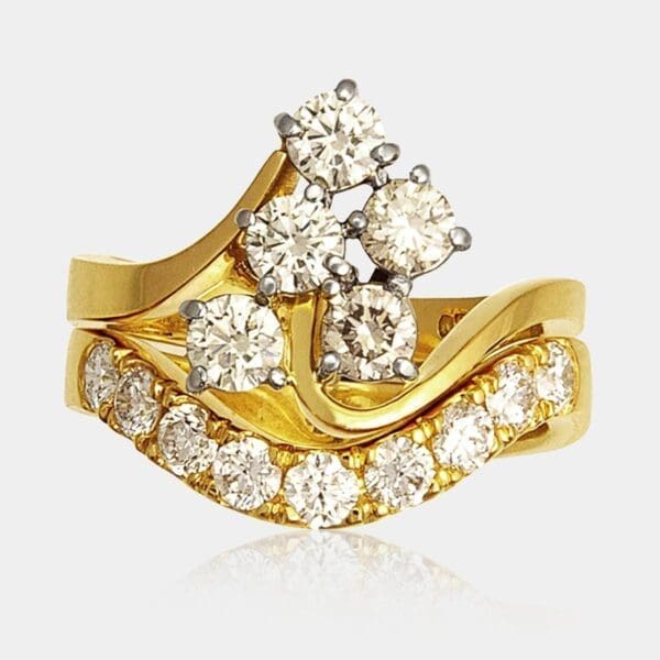Karen Designer Diamond Engagement Ring Fitted Wedding Ring Set