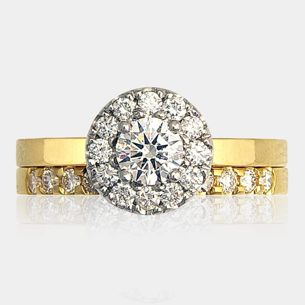 Chelsea Round Brilliant Diamond Engagement Ring Wedding Ring Set
