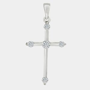 Irene Cross Pendant with Round Brilliant Diamonds
